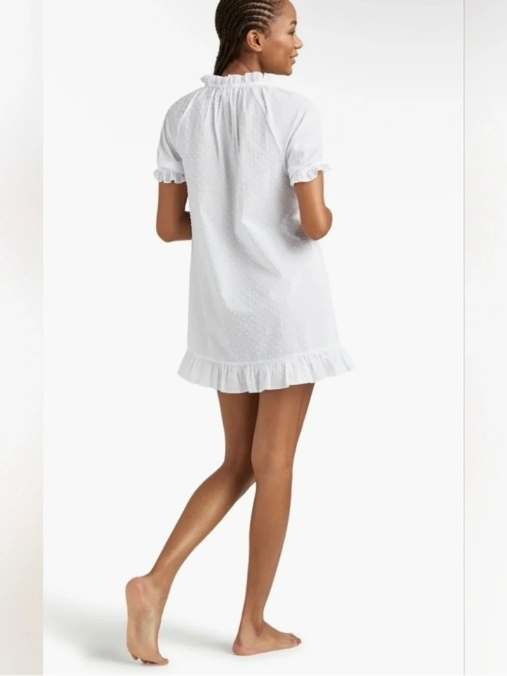 Hill House The Katherine Nap Dress In Sheer White Swiss Dot Size XS - Picture 3 of 13